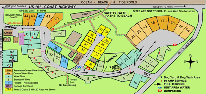 Seal Rocks RV Cove park map